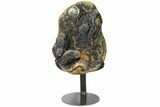 Amethyst & Green Quartz Geode on Metal Stand - Uruguay #102085-1